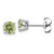 1 Carat Lab Grown Fancy Green Diamond Stud Earrings 14k Gold