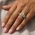 Fancy Canary Yellow Diamond Bridal Engagement Ring Set On Hand