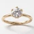 Lab Grown Diamond Flower Solitaire Engagement Ring With Petals 14k Yellow Gold