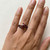 Nature-Inspired Red Ruby Floral Engagement Ring 14k Black Gold On Hand