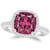 Cushion Cut Pink Tourmaline and Diamond Halo Engagement / Statement Ring