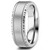 Hammered Edge Wedding Ring Men's 18k Gold Satin Finished Band