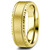 Hammered Edge Wedding Ring Men's 18k Yellow Gold Satin Finished Band