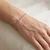 Lab Grown Pink Diamond Eternity Tennis Bracelet 14k Rose Gold On Model