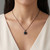 3 Carat Fancy Black Diamond Pendant 14k Matte Black Gold Necklace On Model