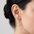 Nature-Inspired Diamond Flower Drop Earrings 14k Yellow Gold On Model