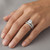 Cushion-Cut Lab Diamond Matching Engagement and Wedding Ring Set On Hand
