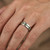 Green Diamond Eternity Men's Wedding Band Channel Ring On Hand