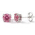 Lab Grown Fancy Vivid Pink Diamond Stud Earrings 14k White Gold