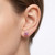 Lab Grown Fancy Vivid Pink Diamond Stud Earrings On Model