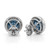 Large Fancy-Blue Diamond Halo Stud Earrings 18k White Gold Side