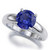 3 Carat Tanzanite Solitaire Engagement Ring Cigar Band