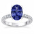 Fine Oval Tanzanite and Diamond Engagement Ring Floral Design