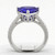 Triangular Tanzanite and Diamond Engagement Ring Filigree Design Side