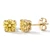2 Carat Lab Grown Yellow Diamond Stud Earrings 14k Yellow Gold