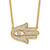 Lab Grown Diamond Hamsa Necklace 14k Yellow Gold 18" Chain