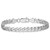 Men's 14k White Gold Beveled Curb Bracelet