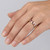 Princess-Cut Red Ruby and Diamond Channel Ring Wedding Band On Hand