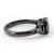 Pear-Shaped Black Diamond 3-Stone Engagement Ring 14k Black Gold Side
