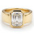 Emerald-Cut Lab Grown Diamond Men's Solitaire Ring 14k Yellow Gold