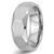 Faceted Brushed and Polished Wedding Band Men's 18k White Gold Ring