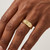 Lab-Grown Emerald-Cut Yellow Diamond Men's Ring 14k Yellow Gold On Hand