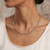 "Salt And Pepper" Diamond Faceted Bead Necklace On Model