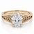 Oval Lab Grown Diamond Solitaire Engagement Ring Nature-Inspired Leaf Design 14k Yellow Gold