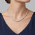 10ct Graduated Lab Grown Diamond Tennis Necklace 14k White Gold On Model