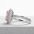 Oval Lab Grown Pink Diamond Statement / Engagement Halo Ring Side