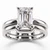 Lab Grown Emerald Cut Diamond Matching Engagement Ring Set