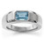 Emerald Cut Blue Aquamarine Men's Solitaire Ring Gold / Platinum