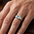 Emerald Cut Blue Aquamarine Men's Solitaire Ring Gold / Platinum On Hand
