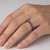 Blue and Pink Sapphire Two-Row Eternity Wedding Band On Hand