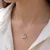 Aquamarine and Morganite Toi et Moi Two-Stone Necklace 14k Yellow Gold On Model