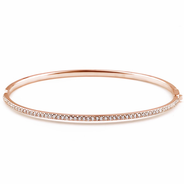 Hinged Tube Polished Bangle Bracelet 14k Gold