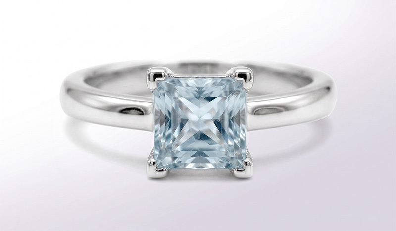 Blue Aquamarine Engagement Rings