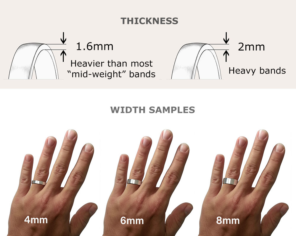 Wedding Band Widths and Thickness