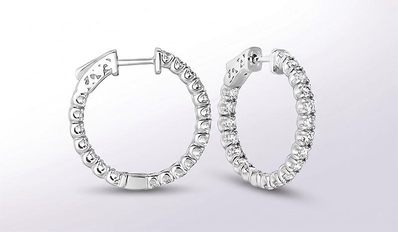 Diamond Hoop Earrings