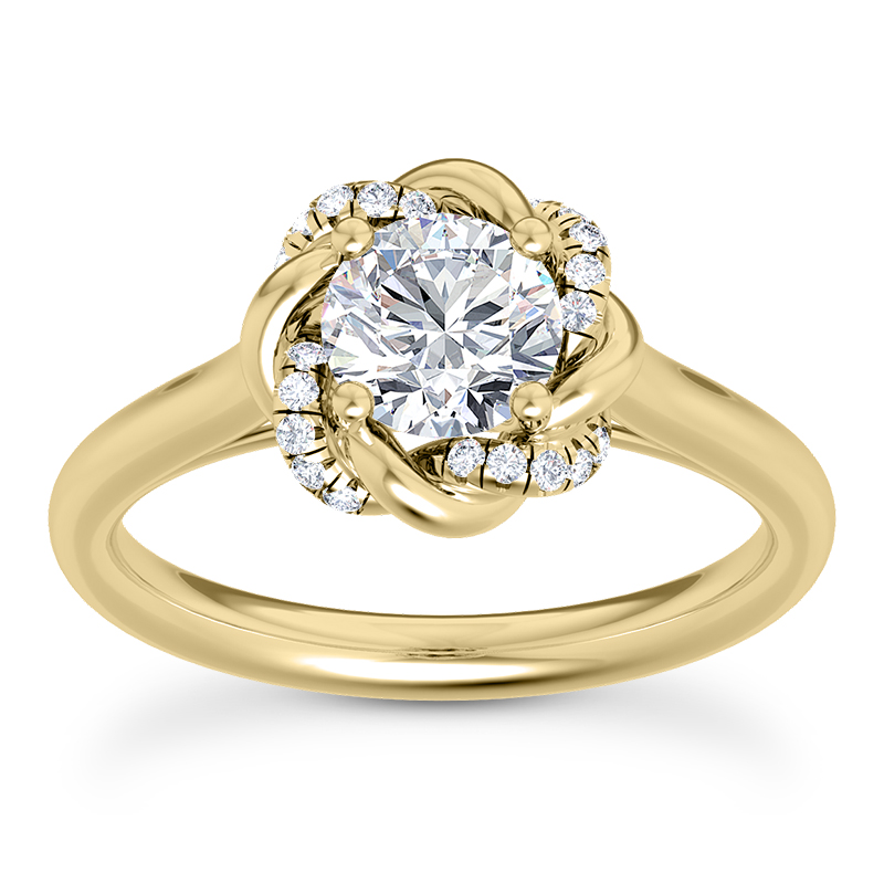 Twisted Halo Diamond Engagement Ring Setting