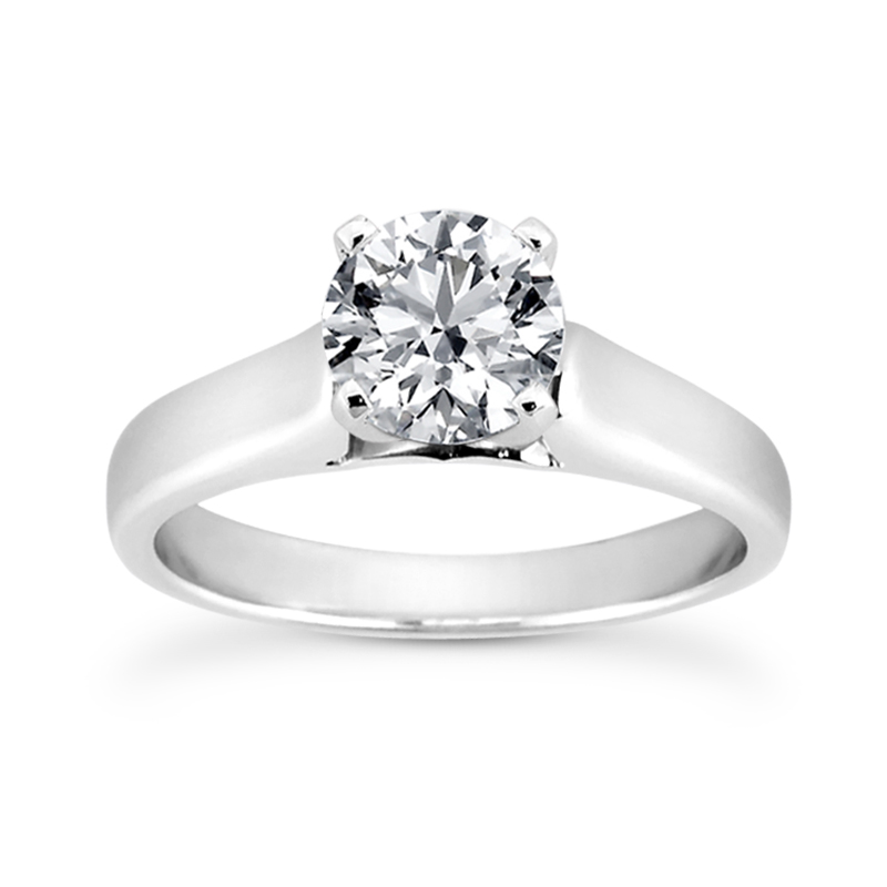 Solid Raised Solitaire Engagement Ring Mounting