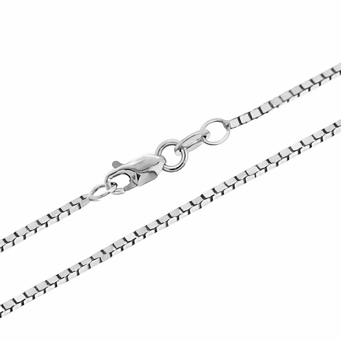 1.1mm Box Chain 14k White or Yellow Gold Lobster Claw Clasp