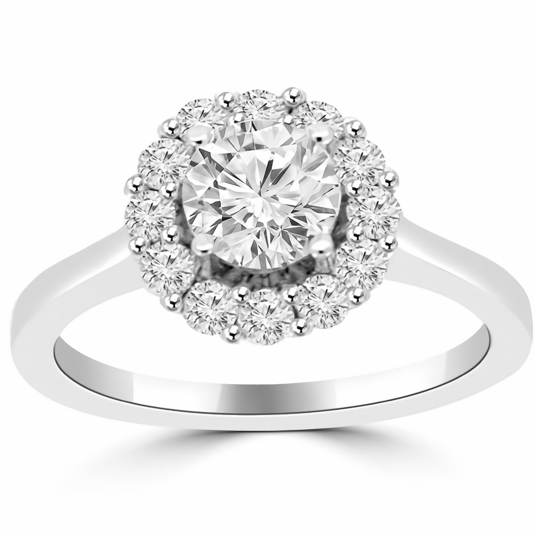 Classic Diamond Halo Engagement Ring Setting 0.5ct1.3ct