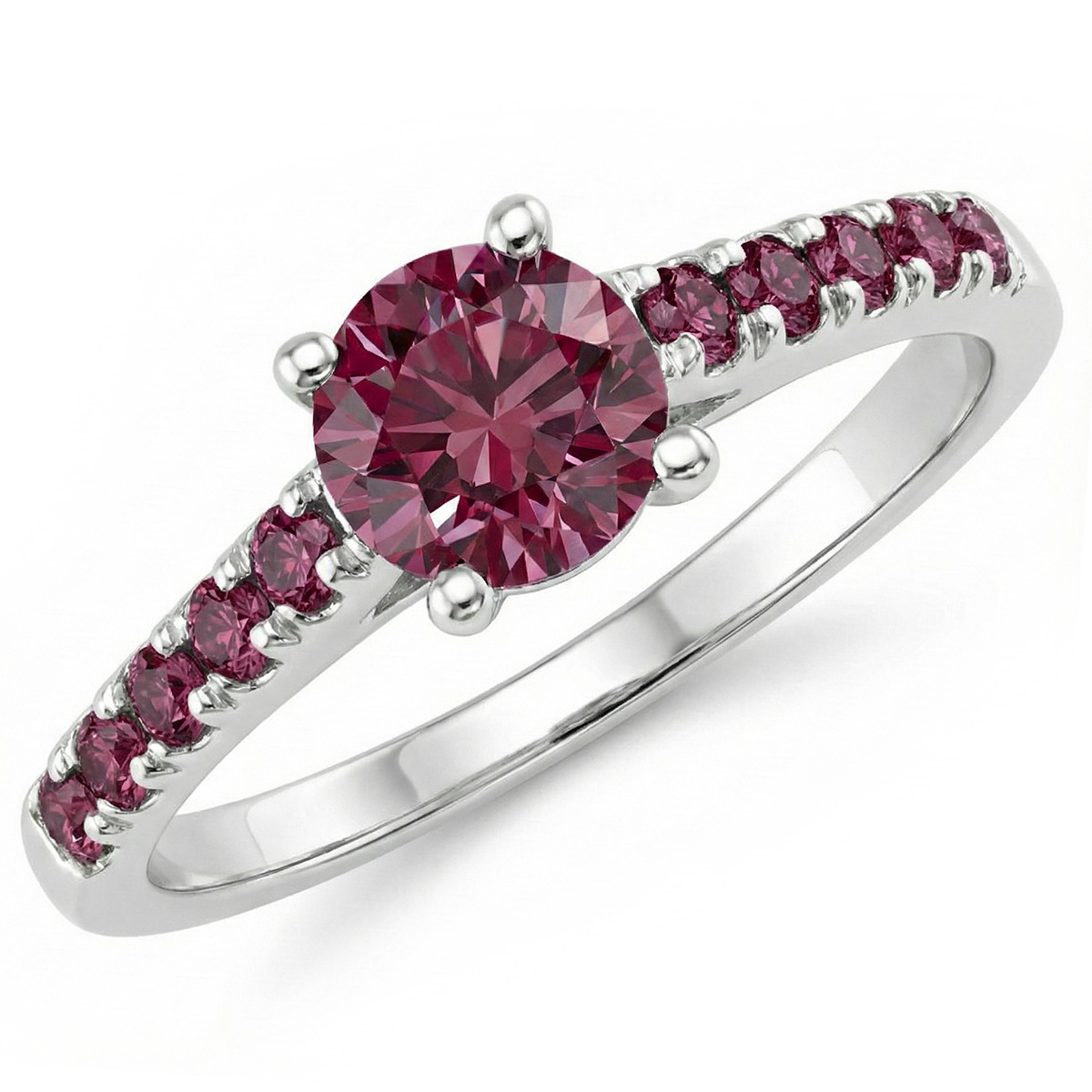 0.89ct VS1 Fancy Purple-Pink Diamond Engagement Ring