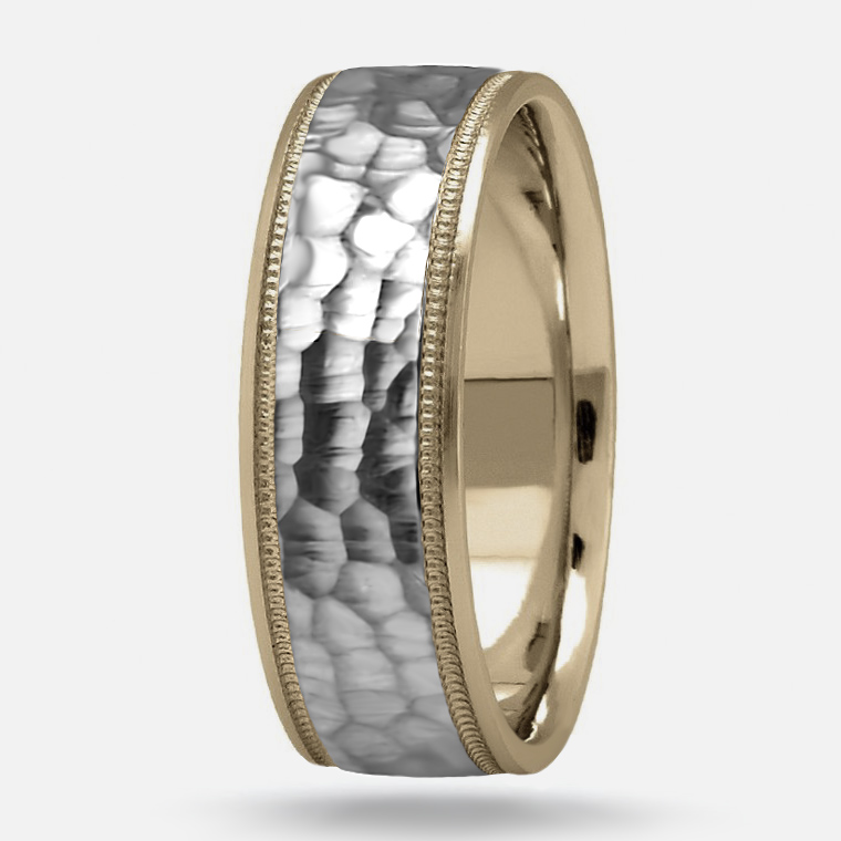 6.5mm 1/2 Round Men's Wedding Ring - Shiny Rock Polished