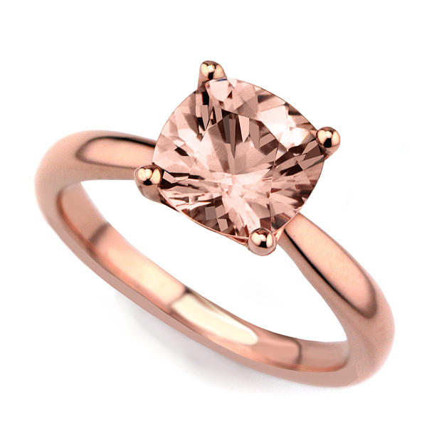 Asscher Cut Morganite and Diamond Ring | Josephine | Braverman Jewelry