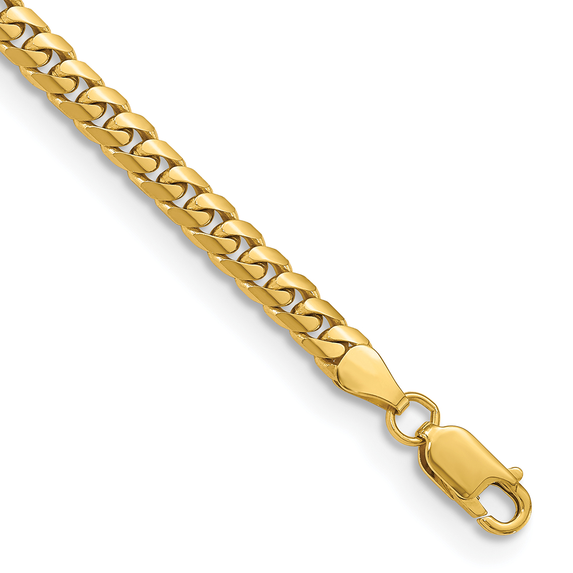 Fancy Cuban Men's Bracelet Solid gold with diamond lock.