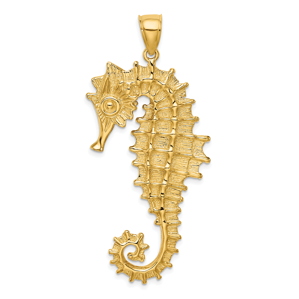 送料関税込【Abbott Lyon】Seahorse Necklace Gold 18K ♪国内発 Large 14k Yellow Gold Seahorse Pendant Textured Necklace