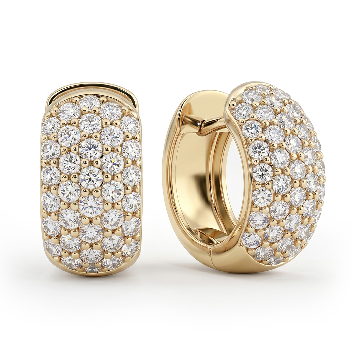 【ma】PAVE DIAMOND HUGGIE HOOPS 14kゴールド diamond-pave-hoop-earrings-14k