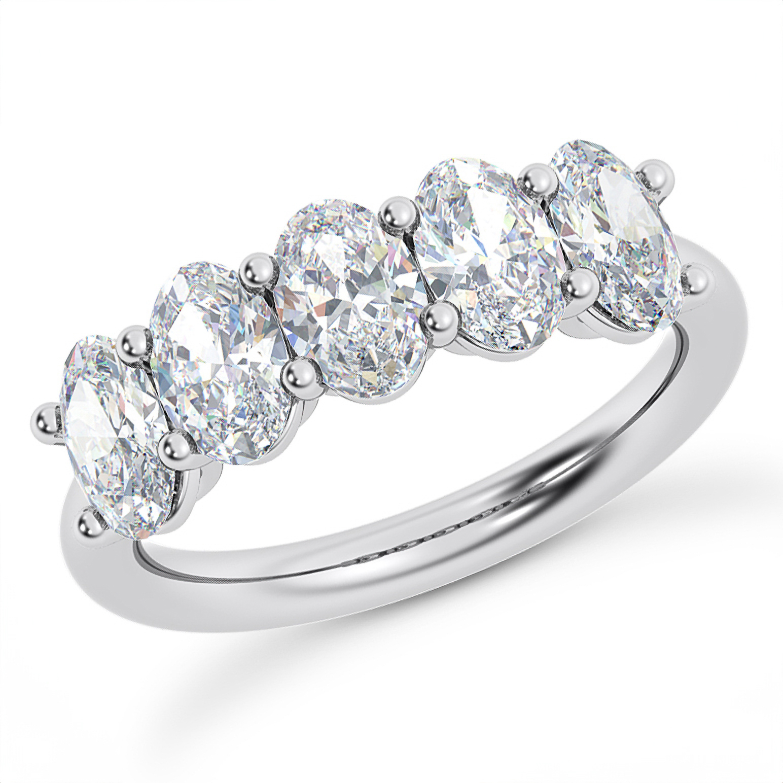 Five-Stone Oval Lab Grown Diamond Anniversary Wedding Ring